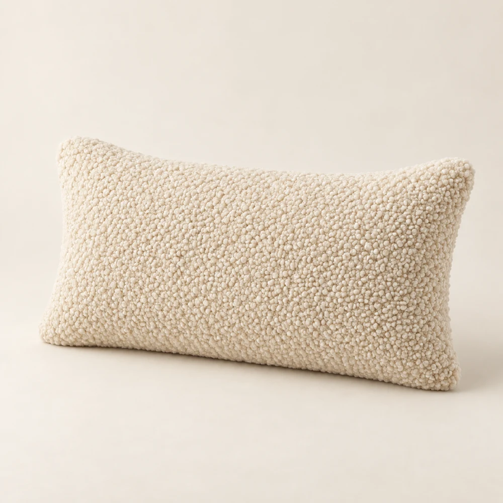 Salon Bouclé Lumbar, Warm Cream