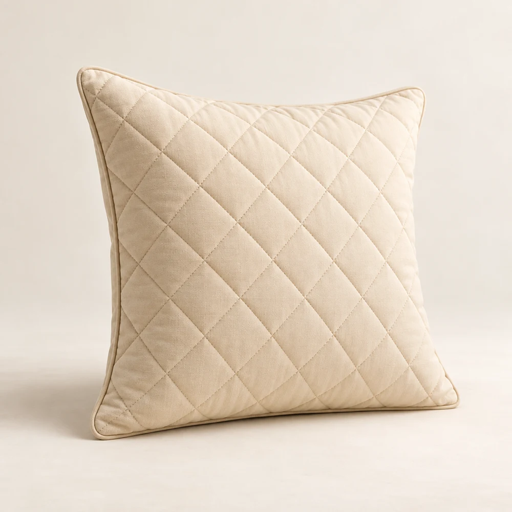 Amélie Quilted Pillow, Champagne